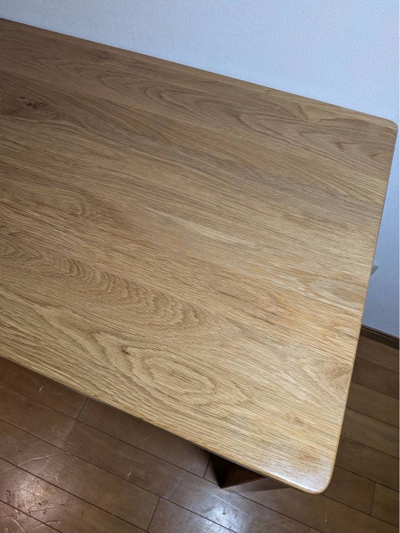 ■送料込■無印 オーク無垢材デスク 引出足元棚付 学習机 事務テーブルMUJI