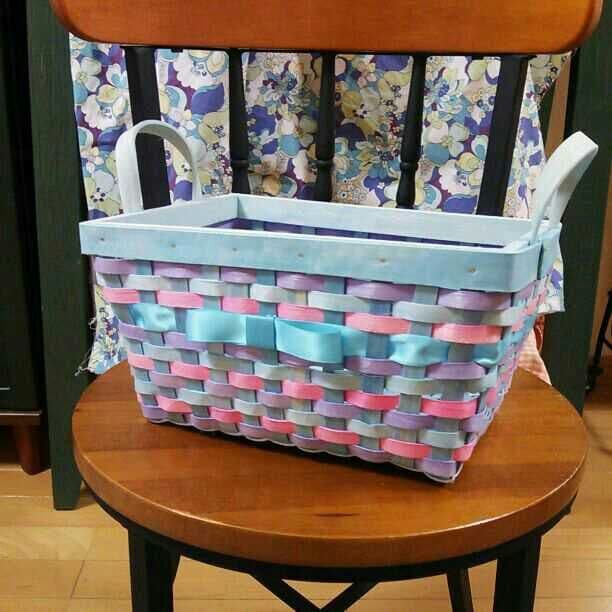 【在庫１】値下☆【未使用】水彩バスケット③