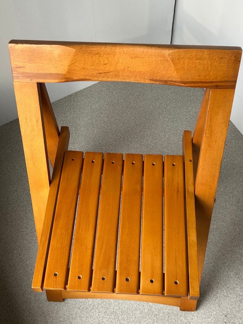 ヴィンテージ　木製フォールディングチェア　ルーマニア　折り畳み椅子　古道具　東欧