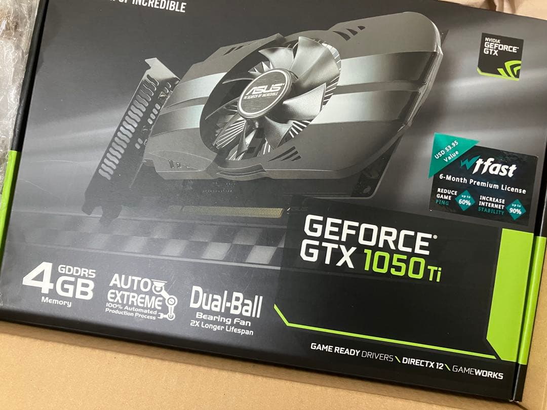 ASUS GEFORCE GTX 1050 Ti 4GB 中古品購入後★未使用★