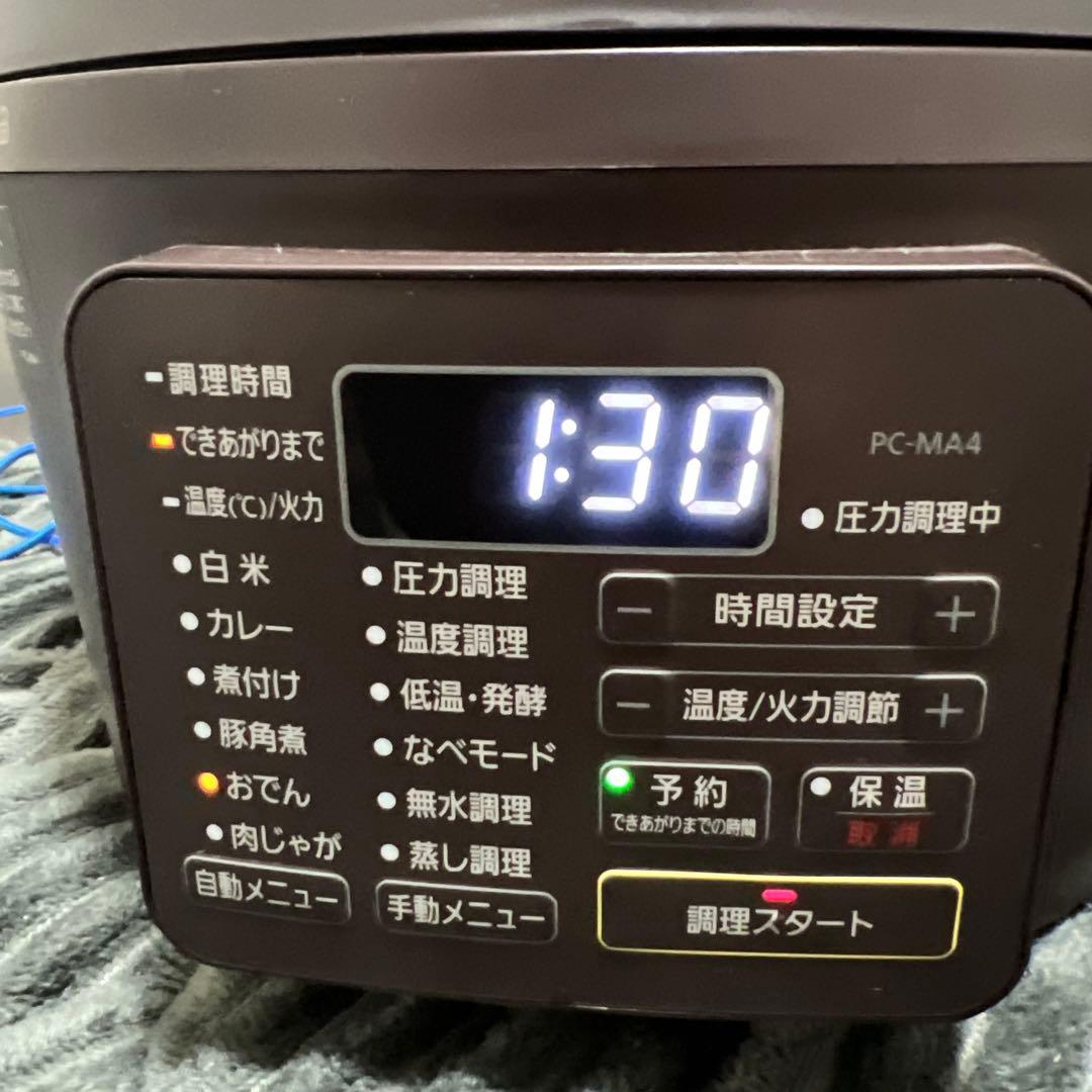 【美品】アイリスオーヤマ 電気圧力鍋 PC-MA4 ブラウン