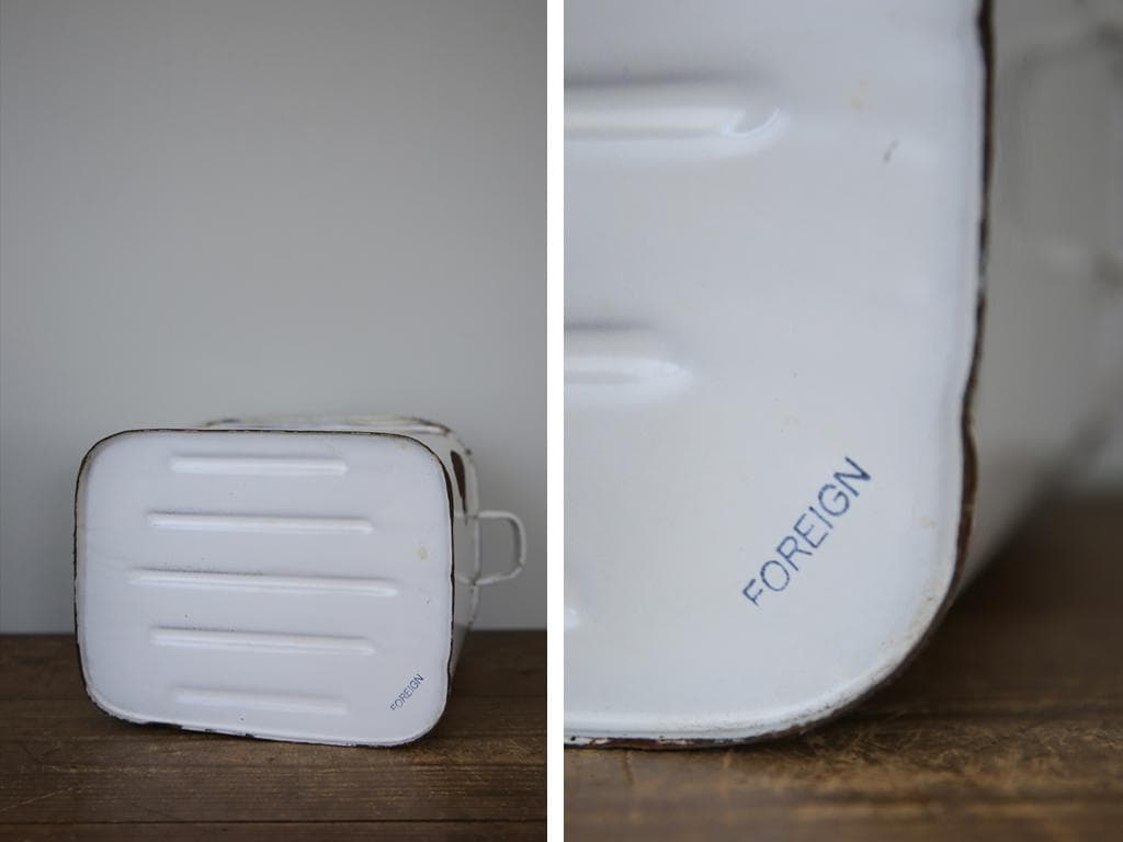 英国アンティーク琺瑯製ブレッド缶/ホーローキャニスター/米びつ(83-243)