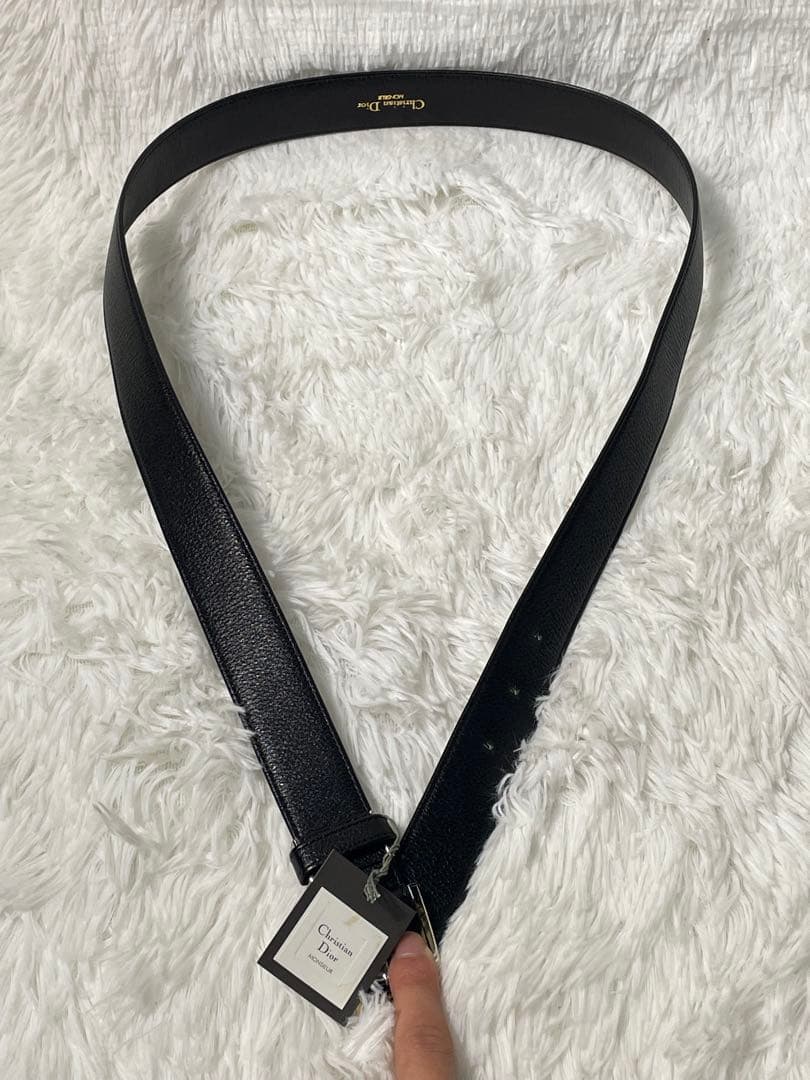 美品　Christian Dior ディオール　レザーベルト　本革 ブラック
