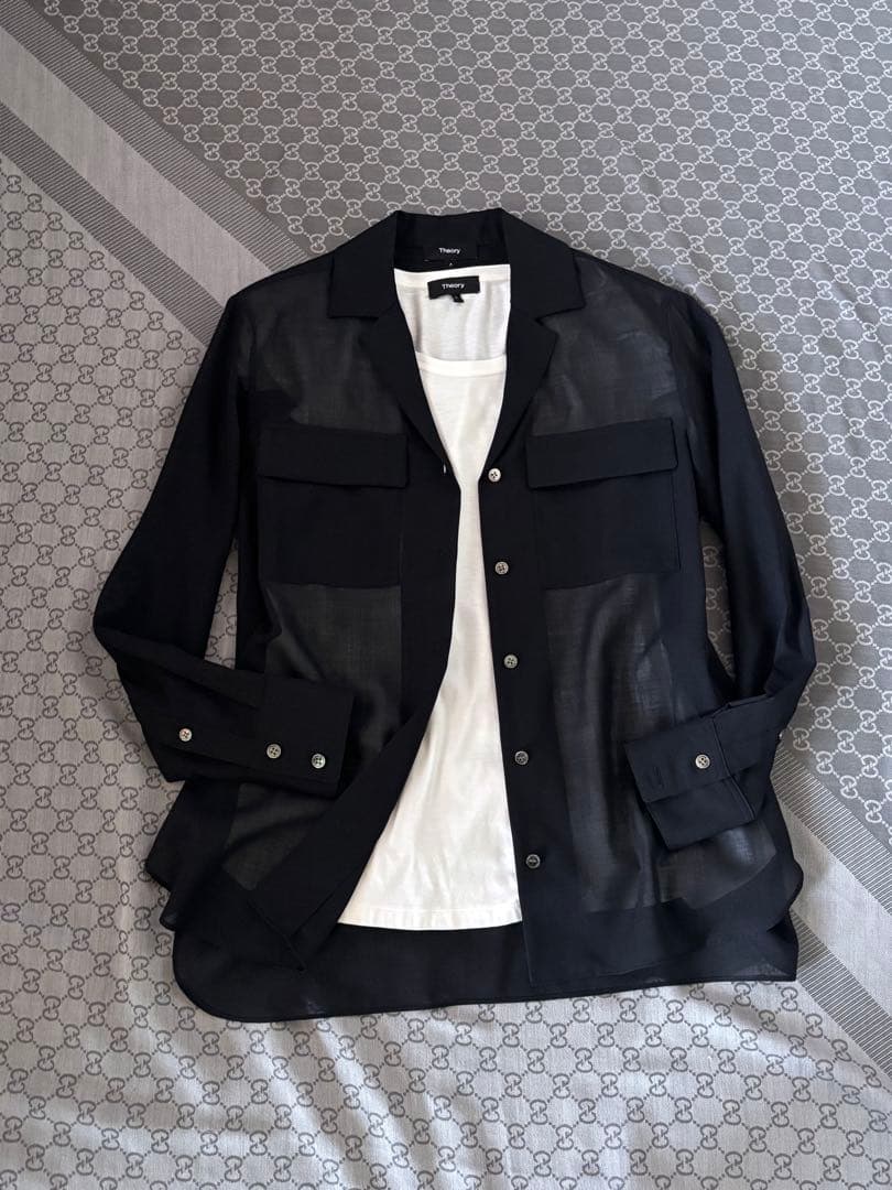 セオリーTheoryウールブラウスBlack極美品
