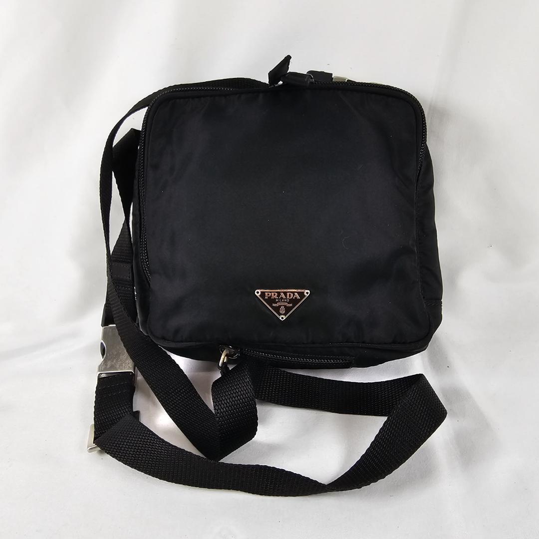 【希少】PRADA 3WAYバッグ 黒 テスート ナイロン 三角ロゴ