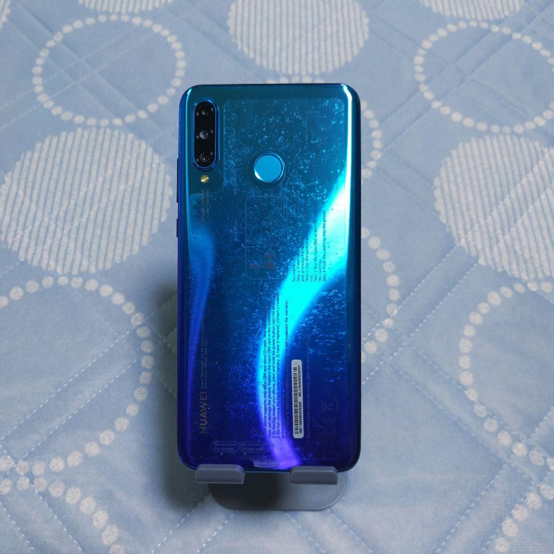 HUAWEI P30 lite ブルー SIMフリー バッテリー交換済