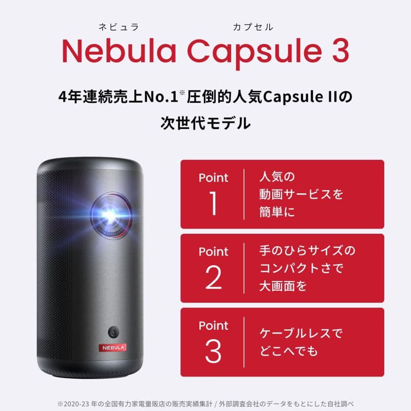 【未開封新品】Anker Nebula Capsule3 モバイルプロジェクター