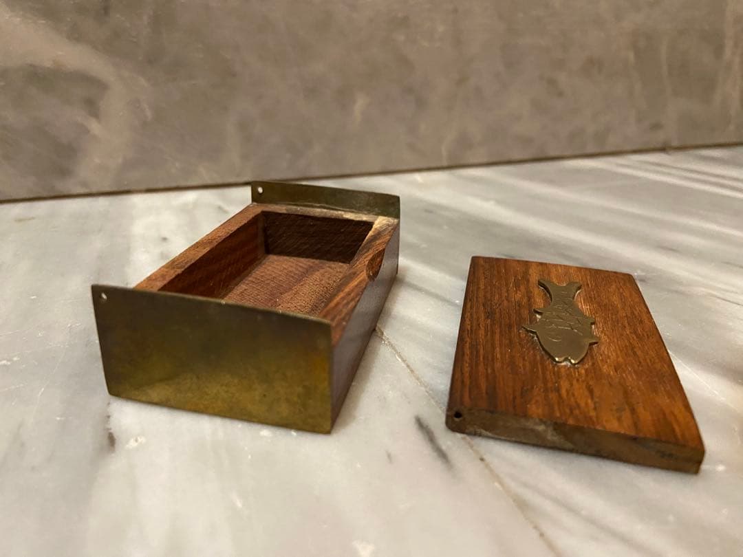 1950年代 ペルー 真鍮×ローズウッド 魚モチーフ 木箱