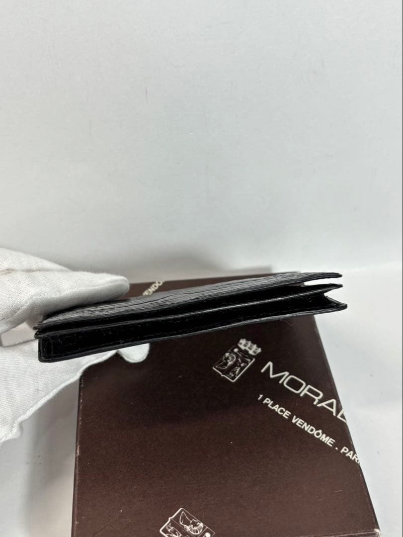 Morabito 名刺、カード入れ　クロコダイル　ブラック　モラビト