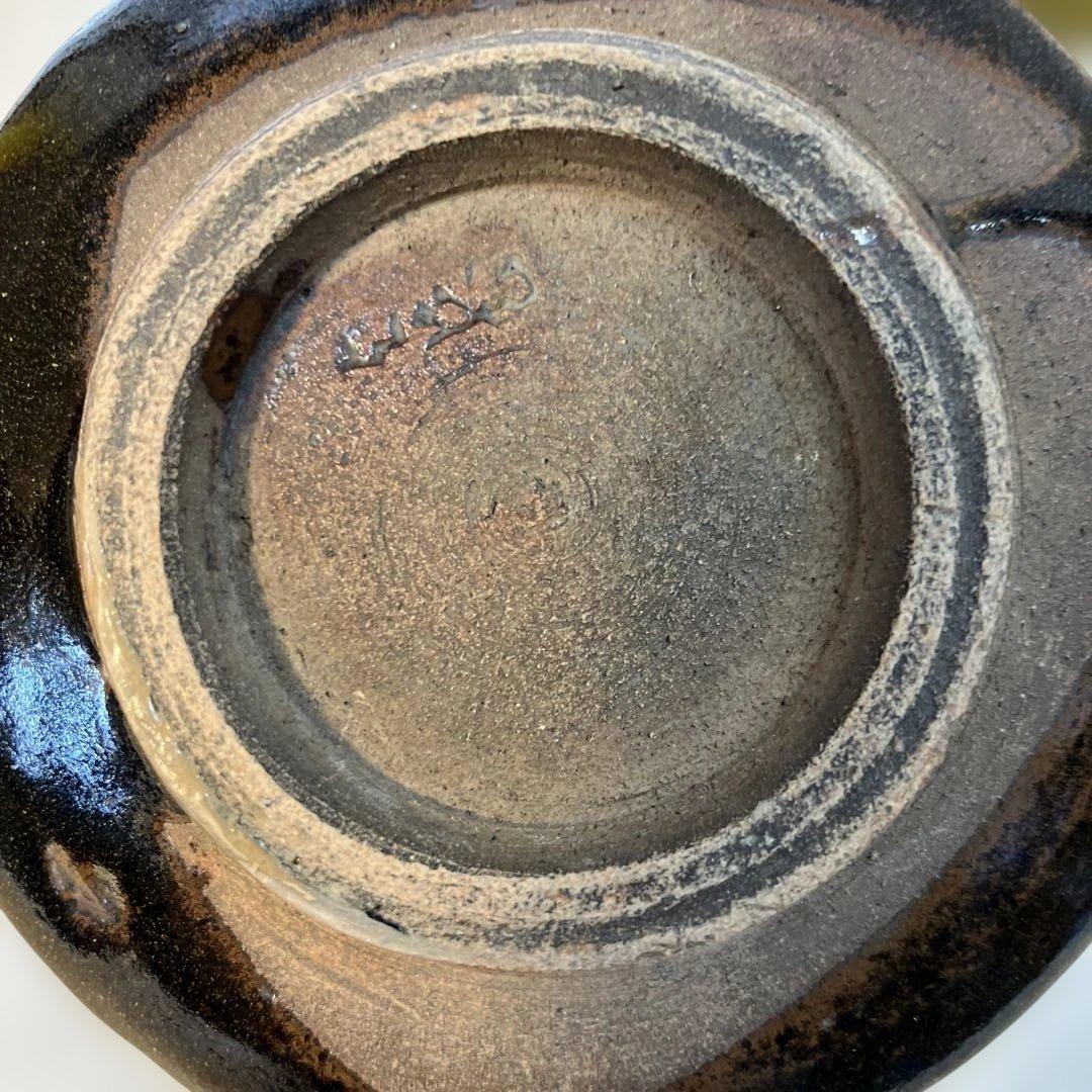 茶道具　茶碗　黒茶碗半筒　金継有り　夜寒窯造　共箱　N212CW