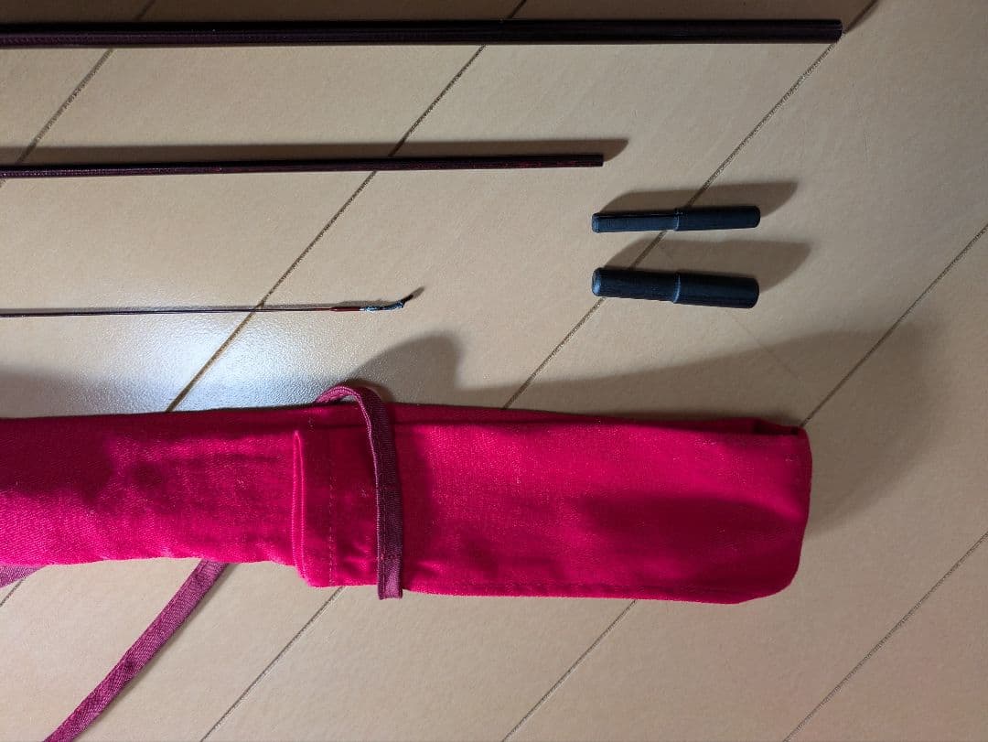 ヘラブナ竿 赤 ロッドケース付き