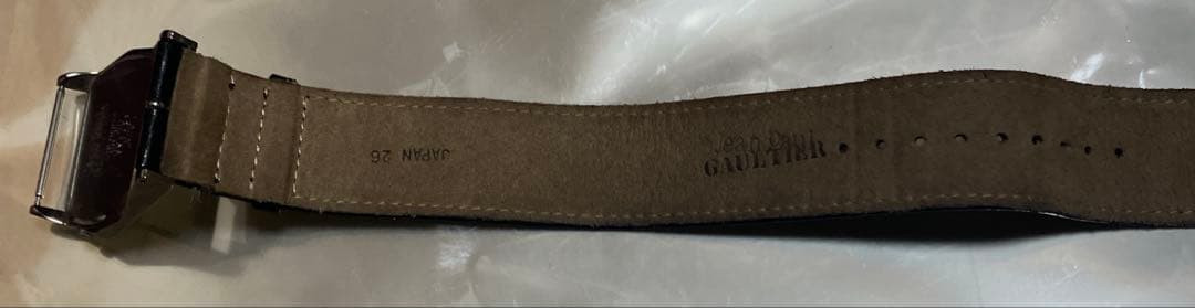追記⭐️値下⭐️ジャンポールゴルチエ　レザーベルト　デザイン物腕時計　電池切れ