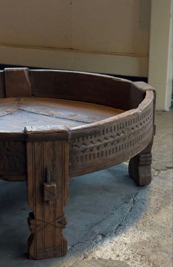 1900年代初頭 インド古木円卓 チャクラ