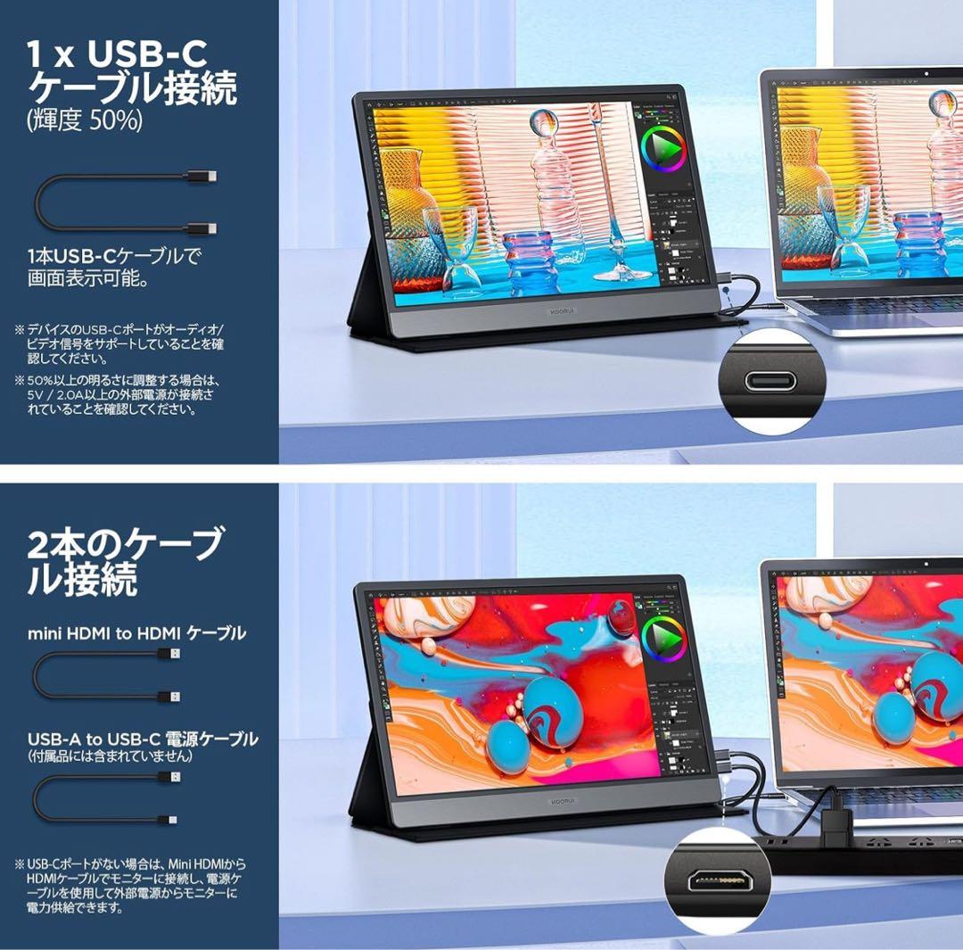 【美品】KOORUI モバイルモニター 15.6 インチ