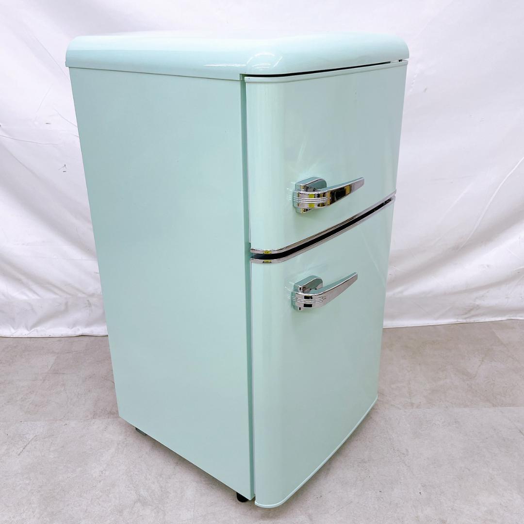 オーヤマ 2021年製　レトロ冷蔵庫　81L PRR-082D-LG