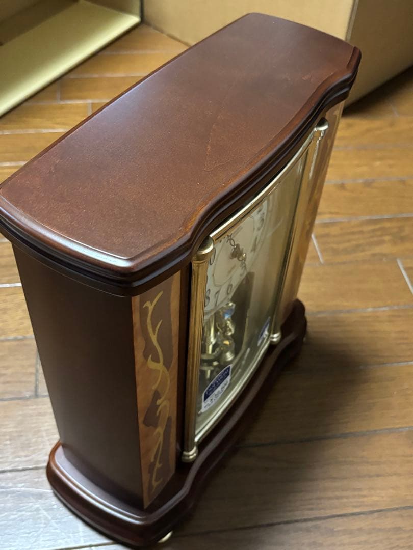 新品未使用 高級セイコープレミアムSEIKO木象嵌 電波時計 置時計LW207