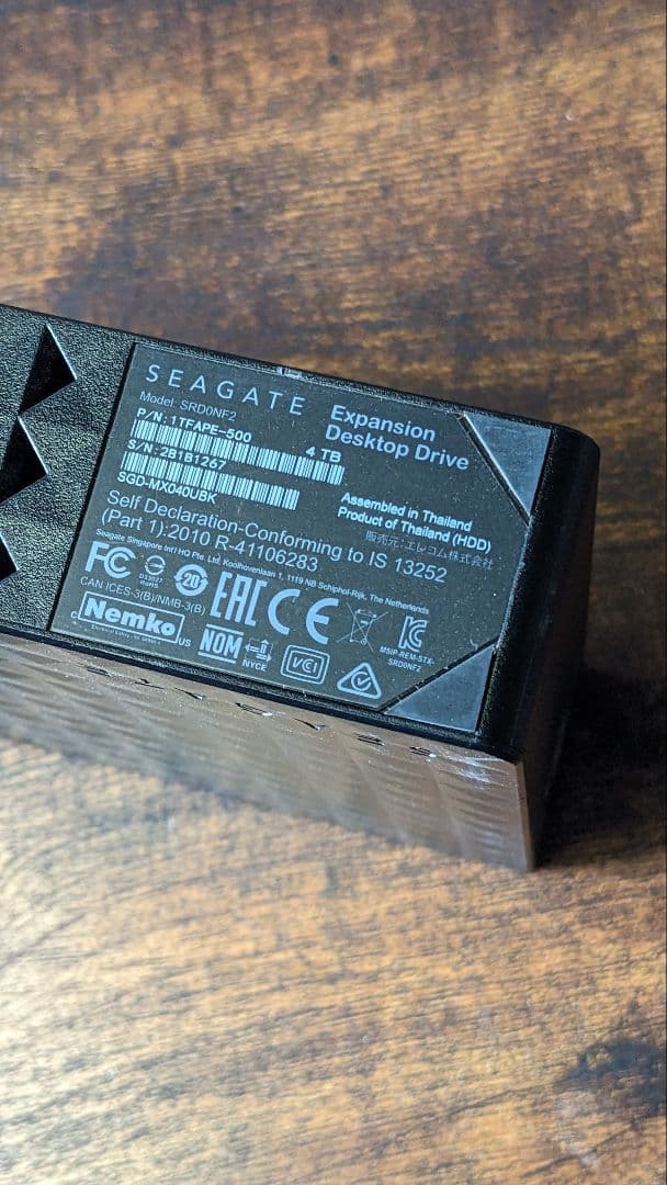 SEAGATE Expansion Desktop Drive 4TB 2個