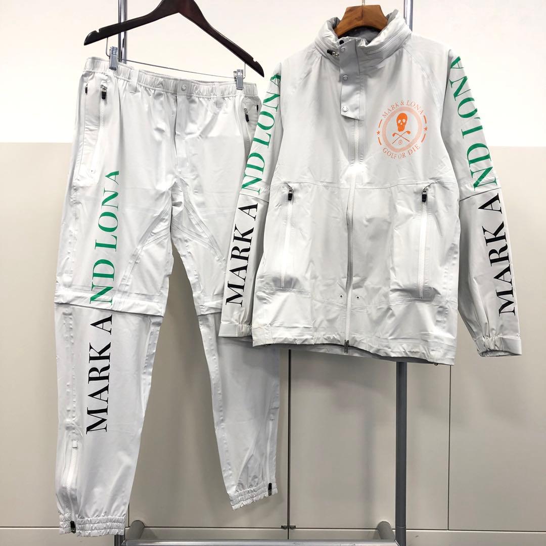マークアンドロナ MARK＆LONA レインウェア セットアップ ゴルフ 白