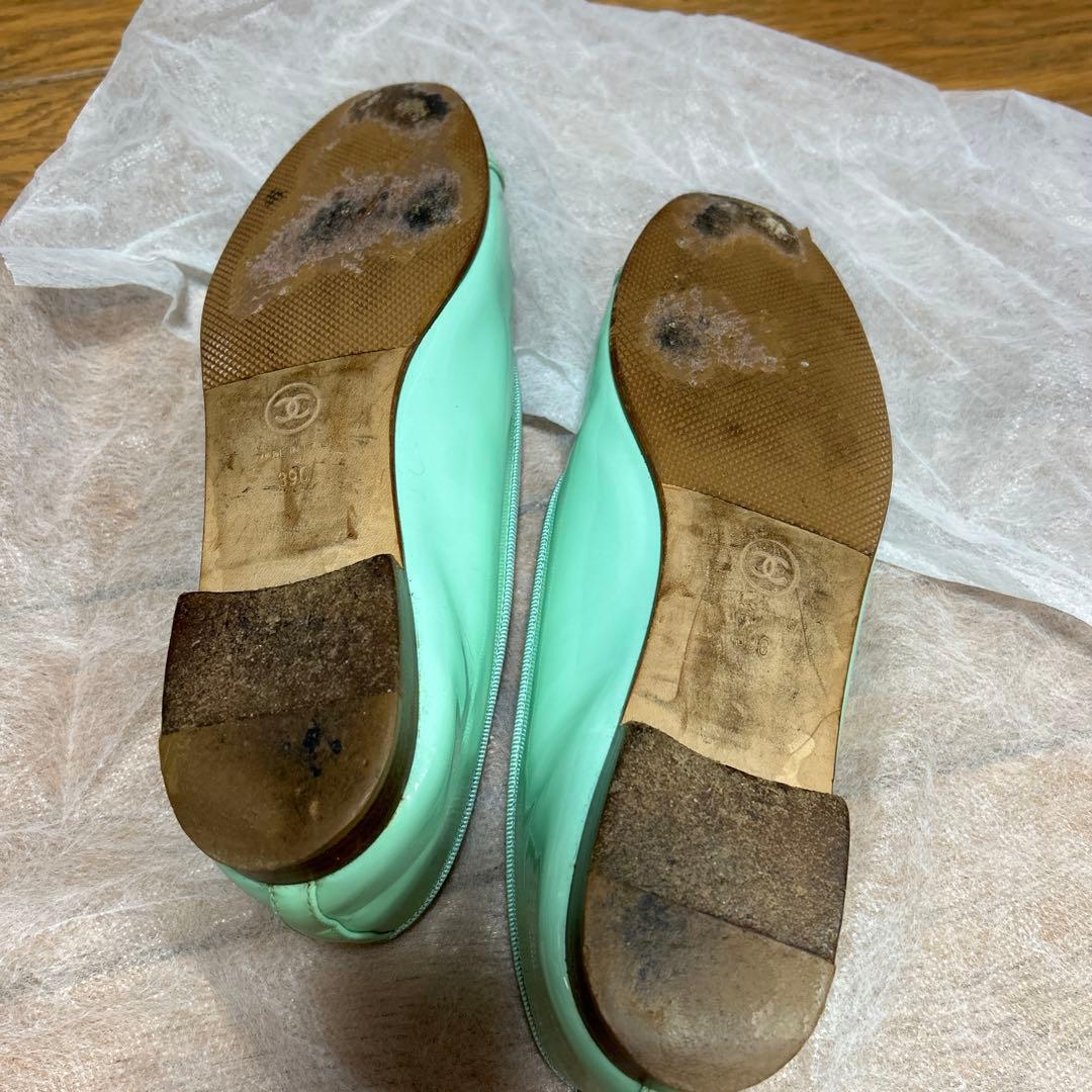 CHANEL ミントグリーン バレエシューズ　39