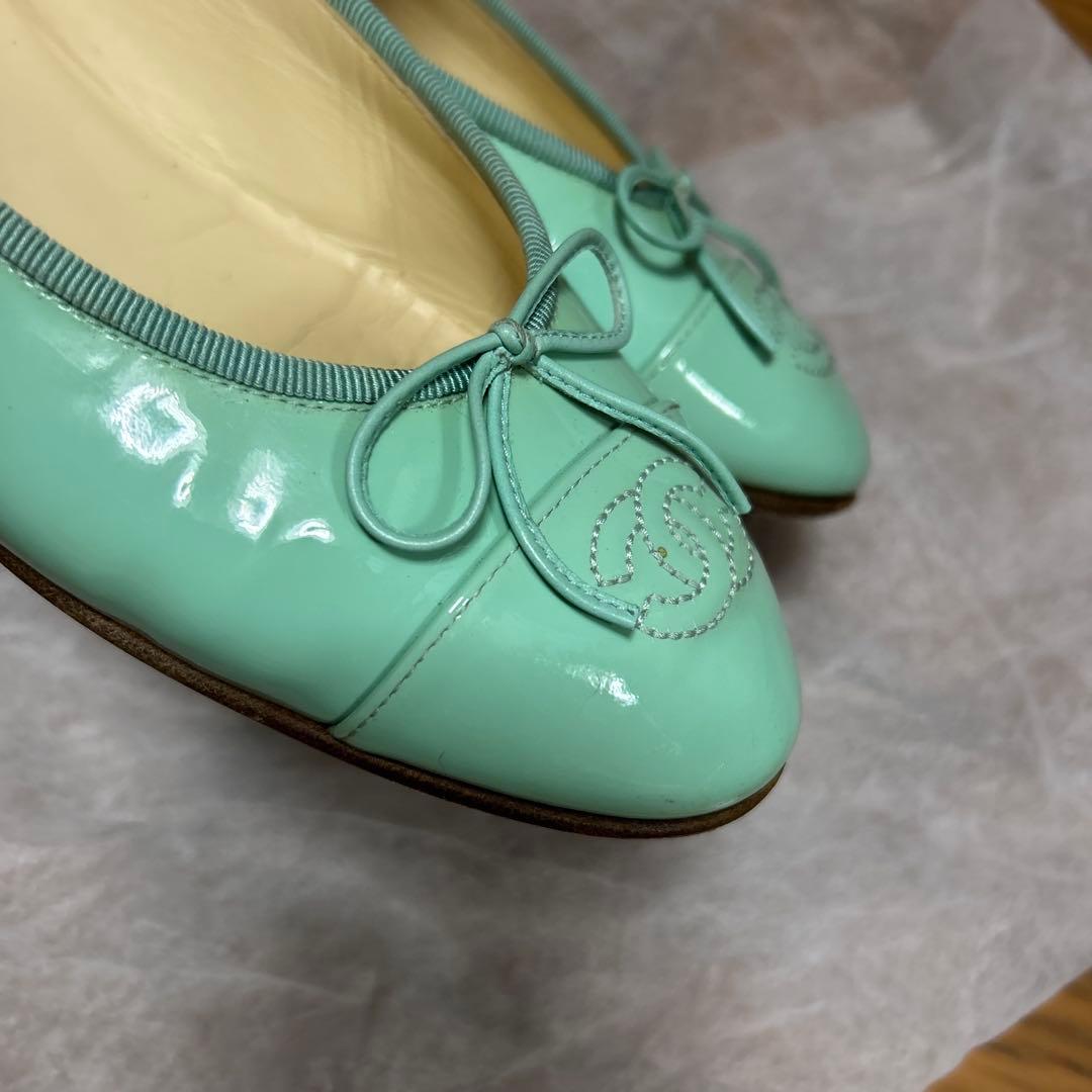 CHANEL ミントグリーン バレエシューズ　39