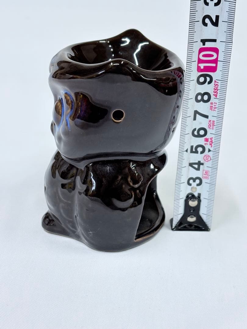 アロマオイルバーナー フクロウ 香炉 アロマポット 黒と青 開運 梟 ふくろう