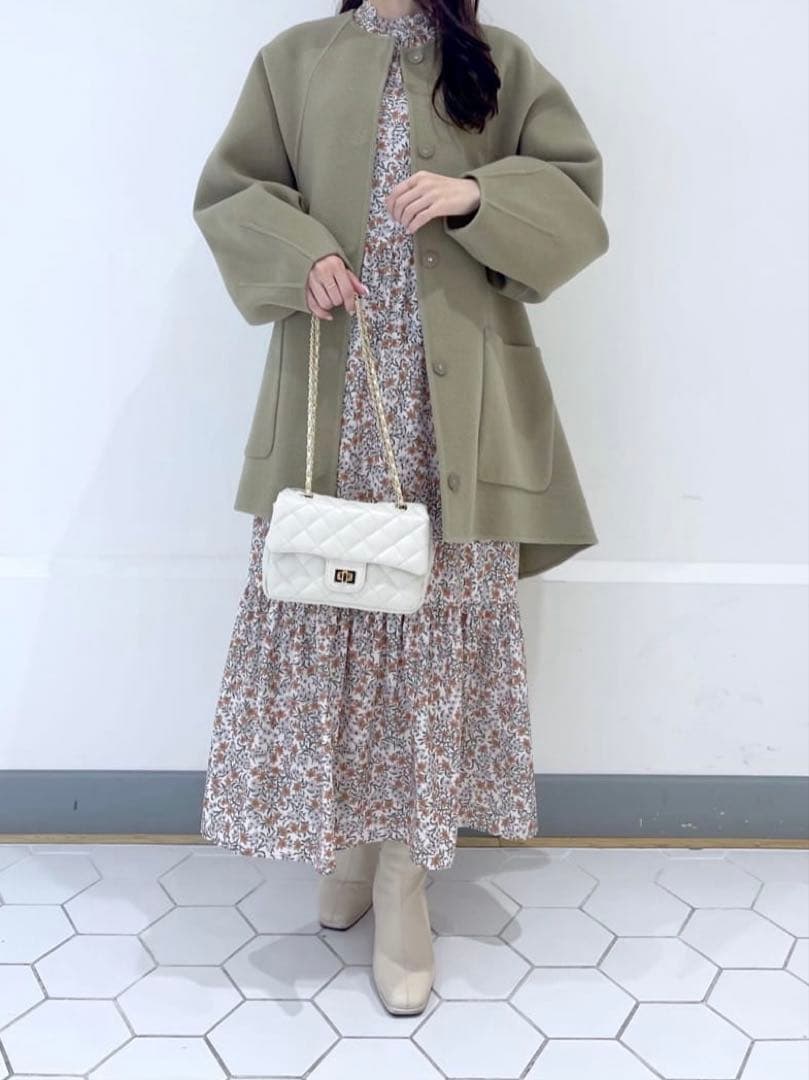 ラブティックボンボン ライトラグランフレアコート　ベージュ