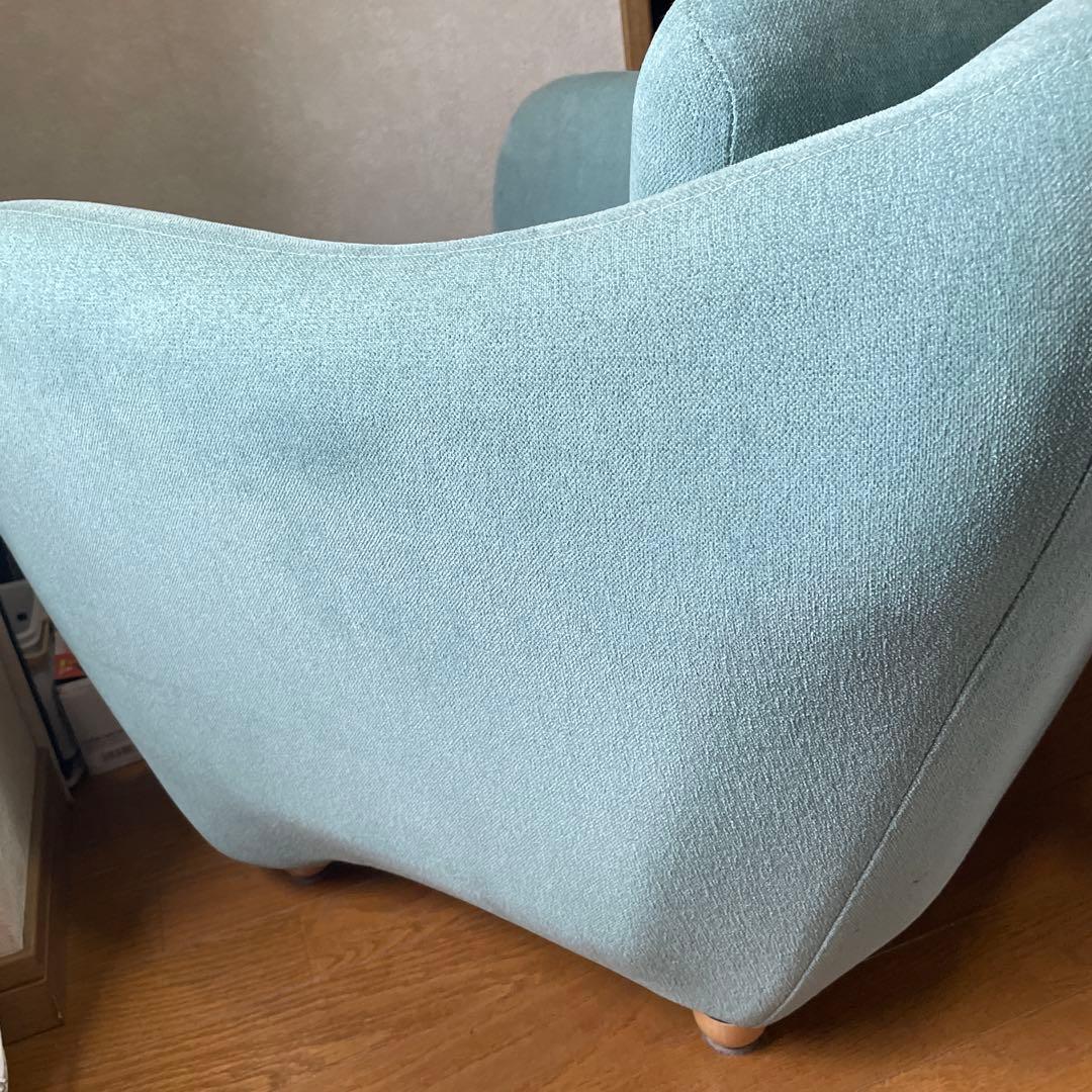 IDÉE ミニミラーアームチェア　一人掛けソファ　ブルーグレー