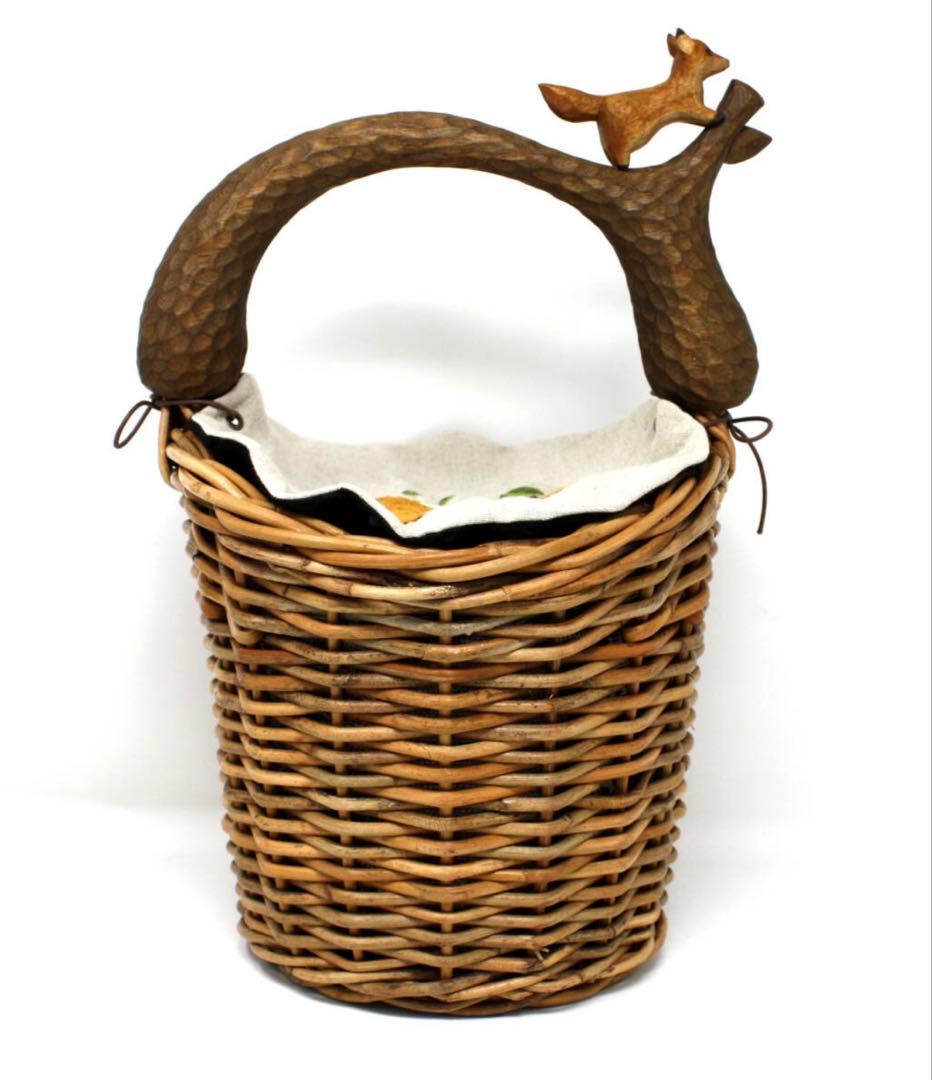 未使用 KIYATA キヤタ 狐 キツネ かごバック バスケット