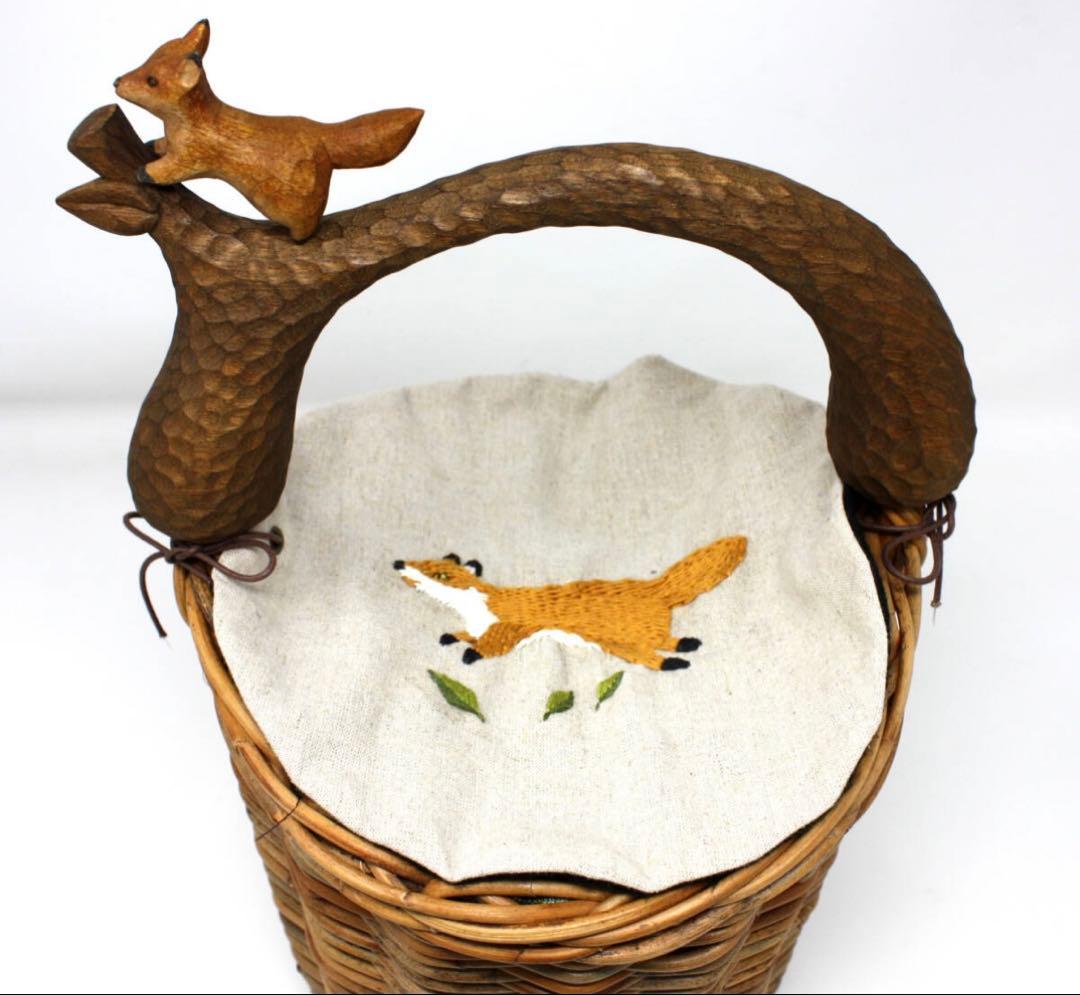 未使用 KIYATA キヤタ 狐 キツネ かごバック バスケット