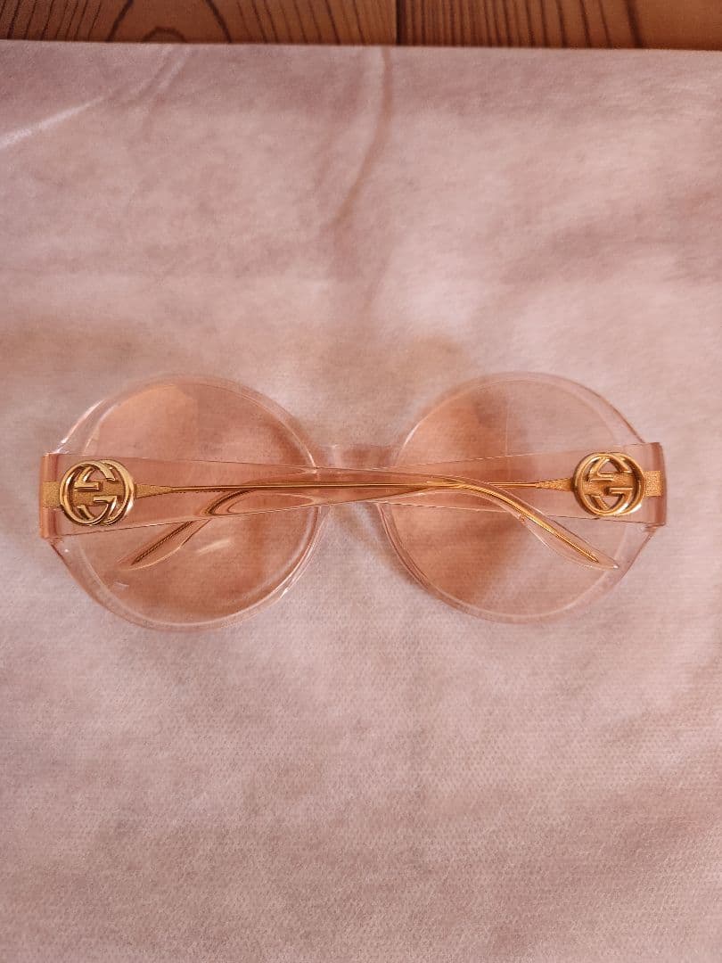 Gucci クリアピンク ラウンドサングラス