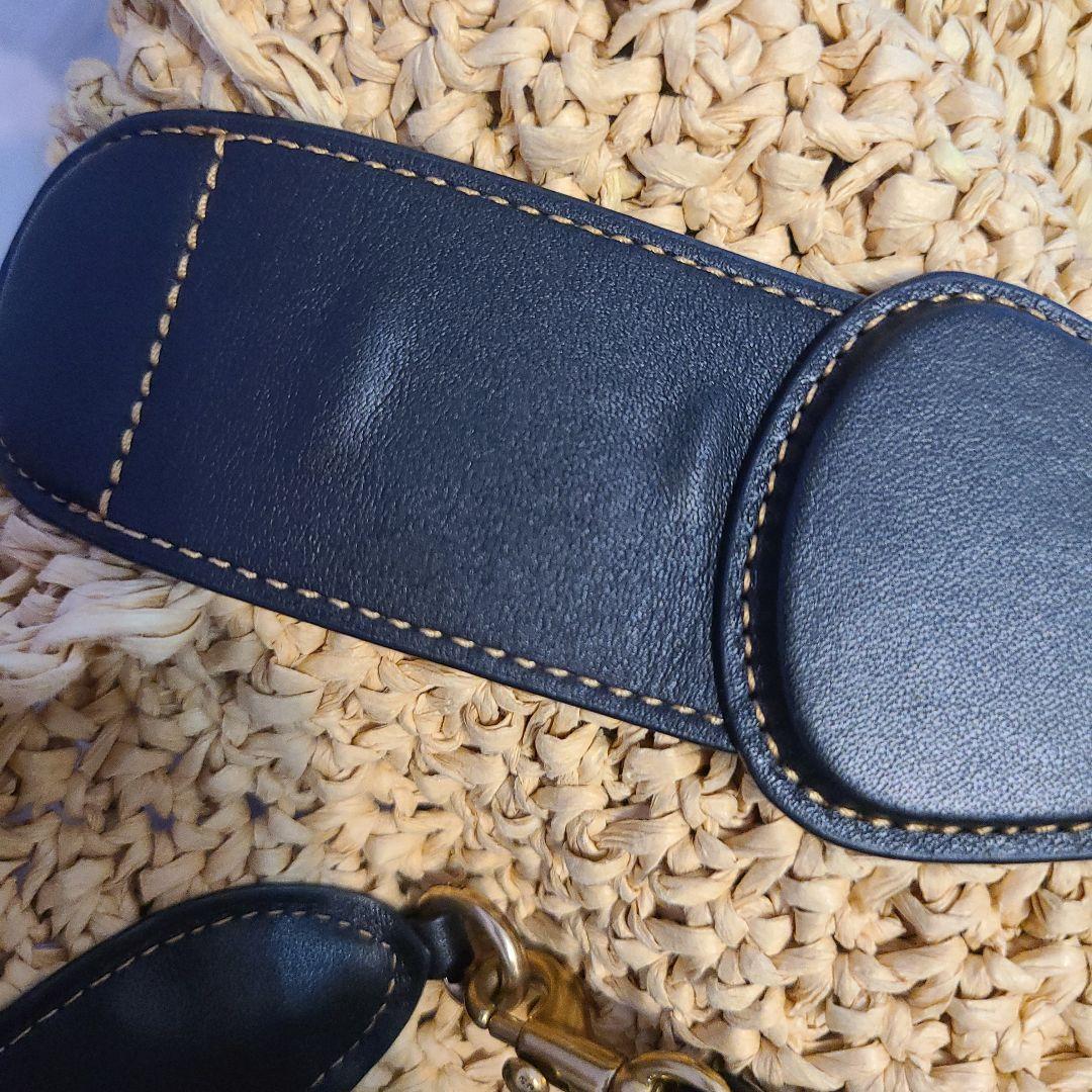 コーチ COACH ストローラージトートバッグカゴバッグ肩掛けポーチ付き天然素材