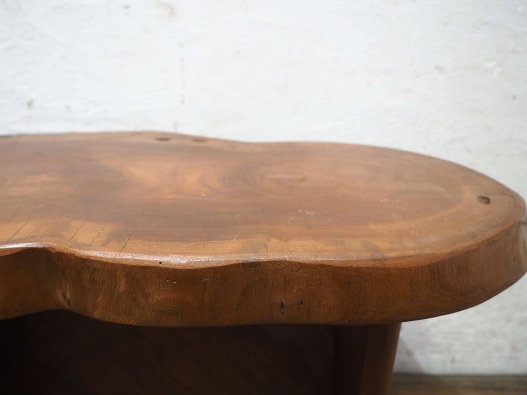 1203 けやきのセンターテーブル　欅　展示台　陳列台　椅子　ベンチ　レトロ