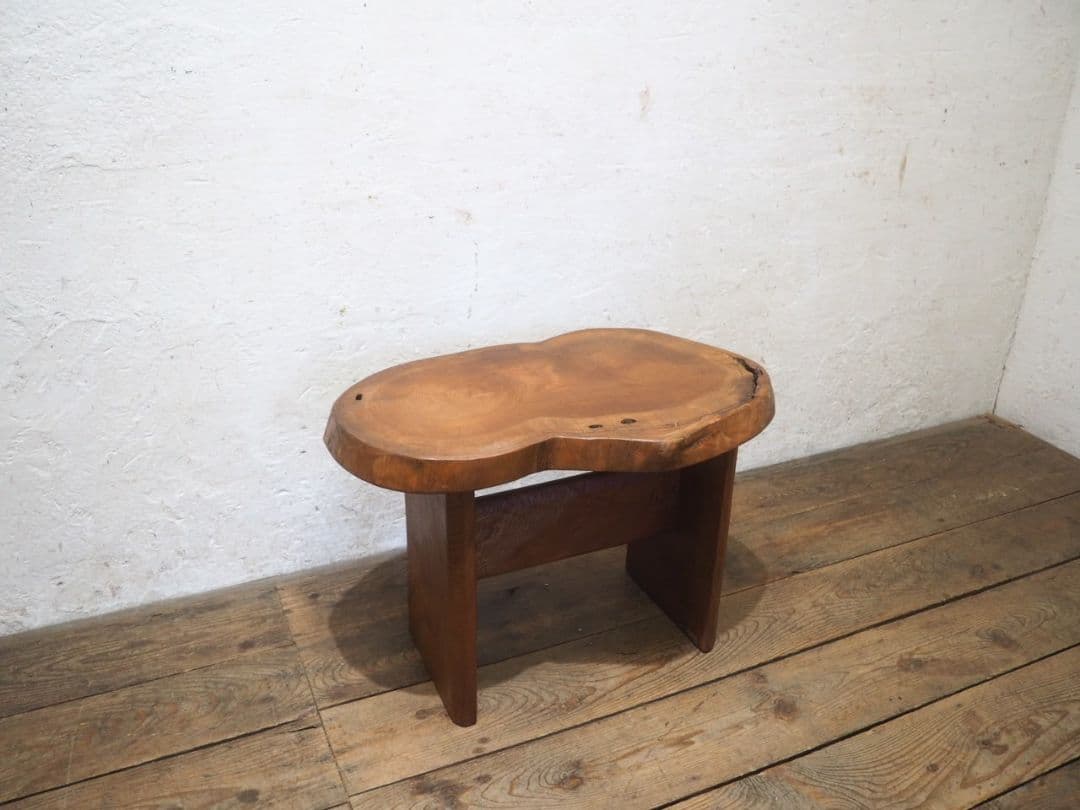 1203 けやきのセンターテーブル　欅　展示台　陳列台　椅子　ベンチ　レトロ