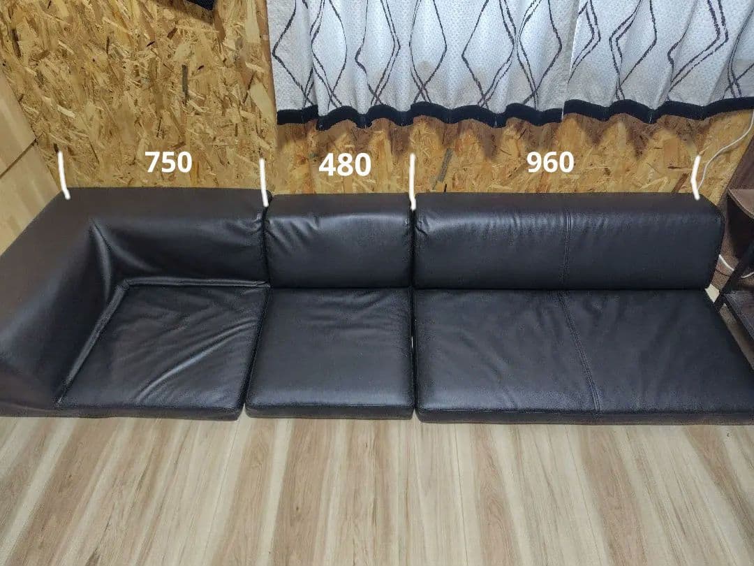 ブラック コーナーソファ3点セット