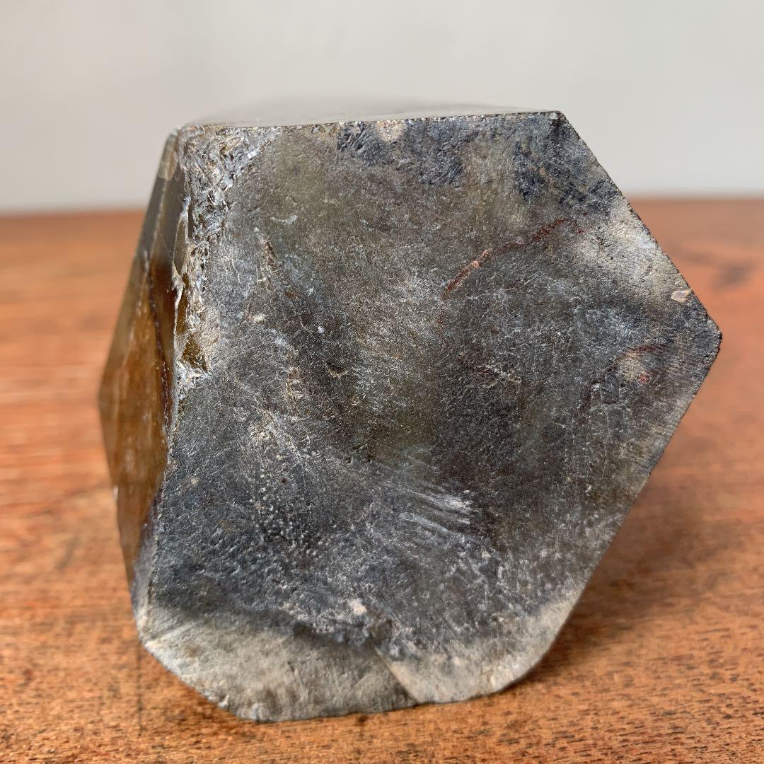 天然石　ラブラドライト　ガーデンクォーツ　モスグリーン　六角柱　結晶　特大