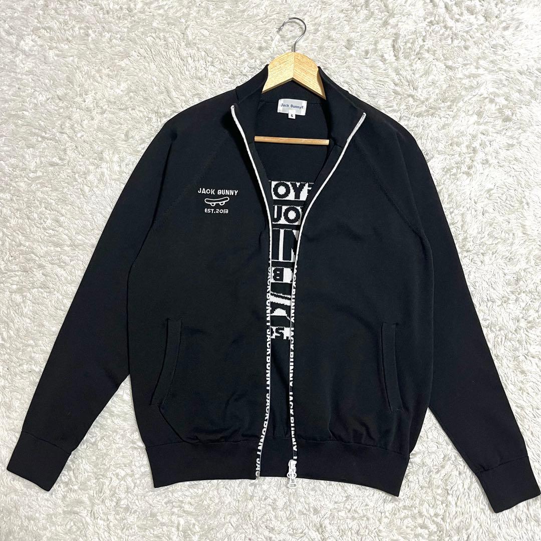 ✨美品✨ジャックバニー ニットジャケット ジップアップ 背面ロゴ サイズ5 L