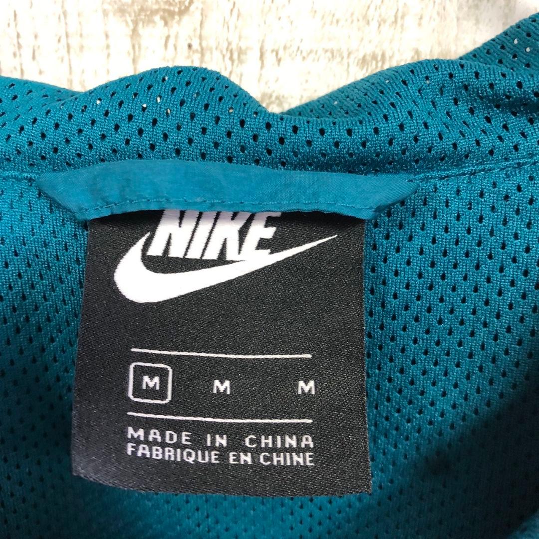 NIKE　ナイキ　スウッシュ刺繍　ハーフジップ　ナイロンジャケット　ブルー　L