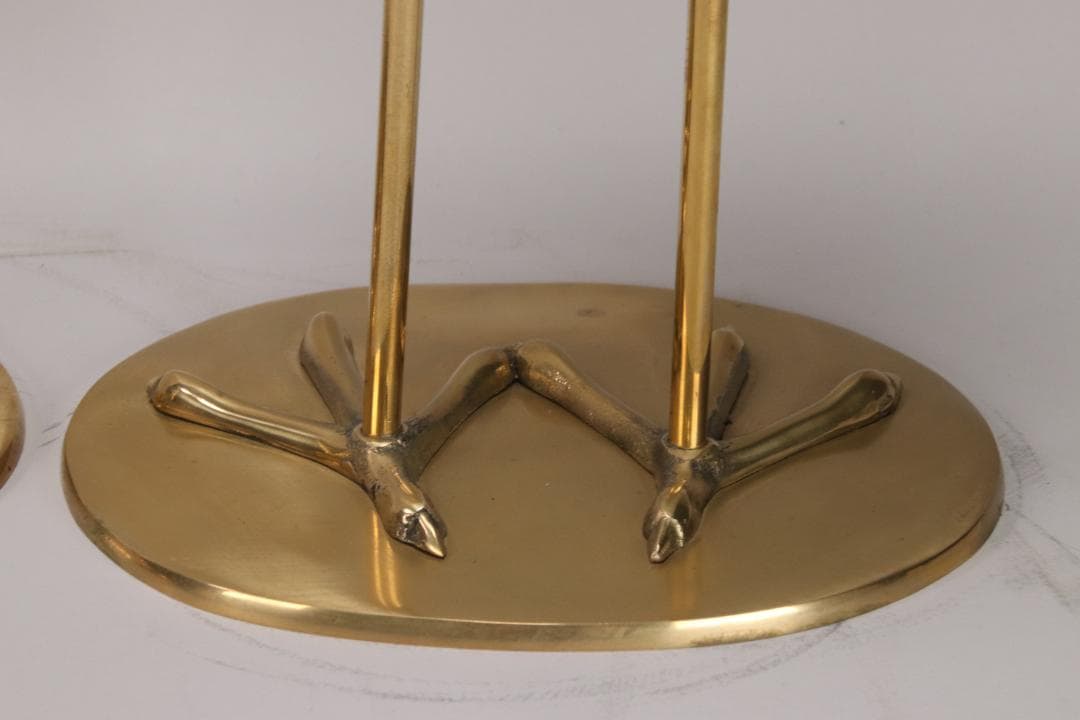 EE004 仏具　真鍮製　鶴型　置物　一対　神社仏閣