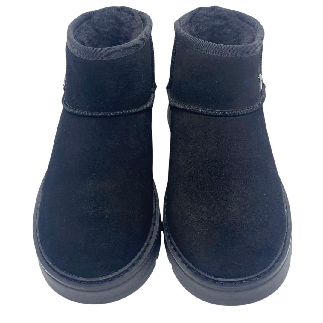 【極美品】 スケッチャーズ　24cm スリップインズ ムートンブーツ ブラック