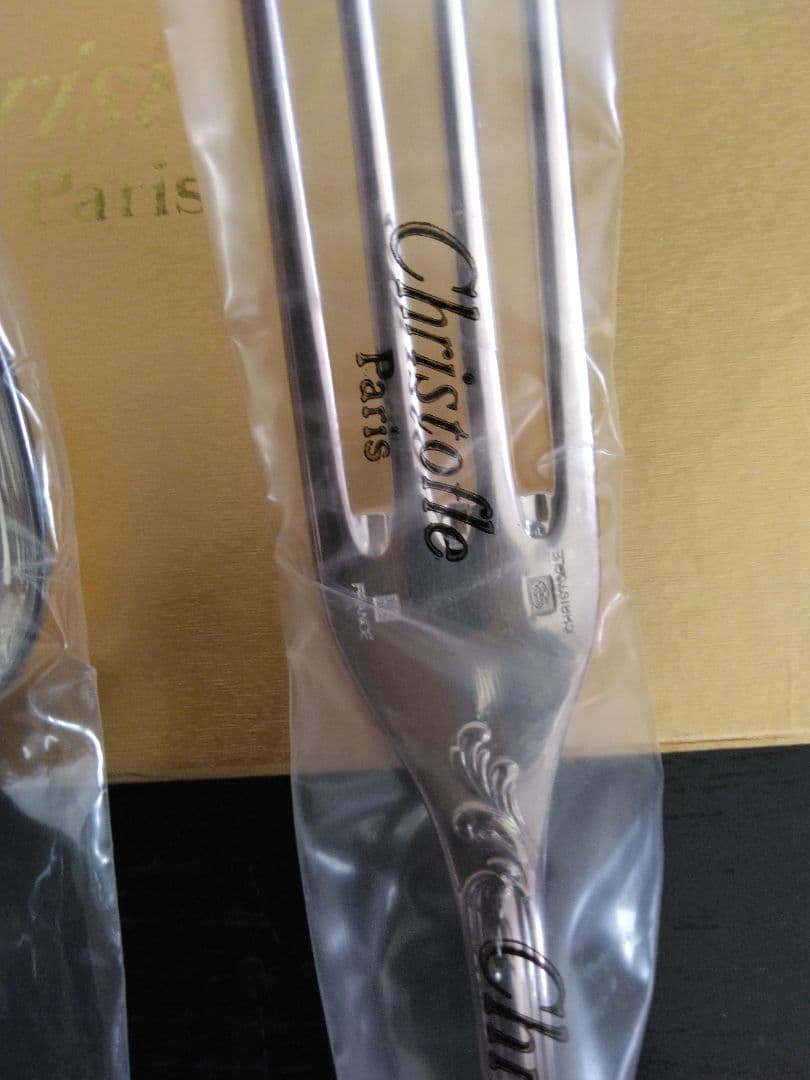 クリストフル、銀、スプーン＆フォークセット、マルリー