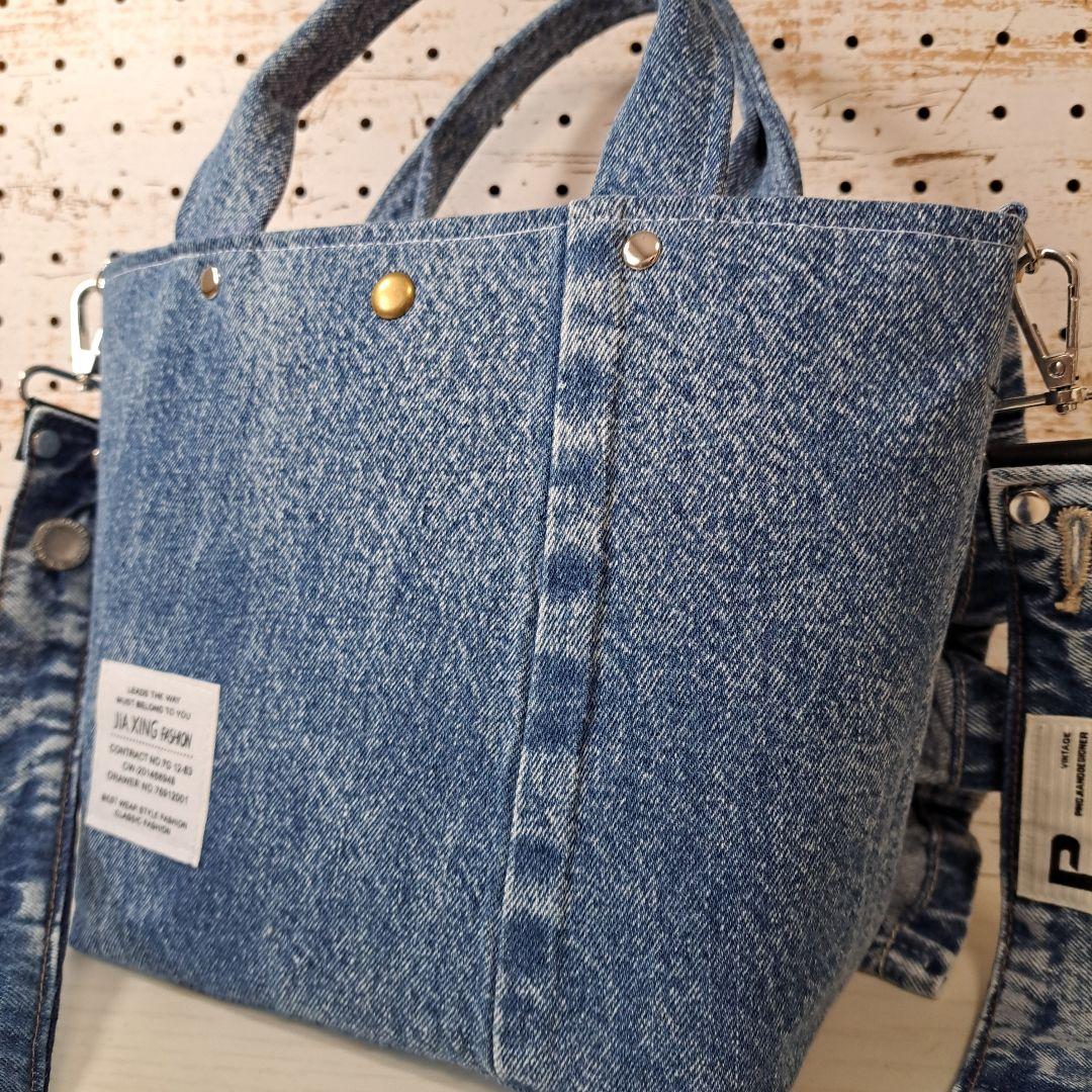 ね*】様 コヤンイサムチョン　ルミ　デニムリメイクトートバッグ&ショルダーストラ