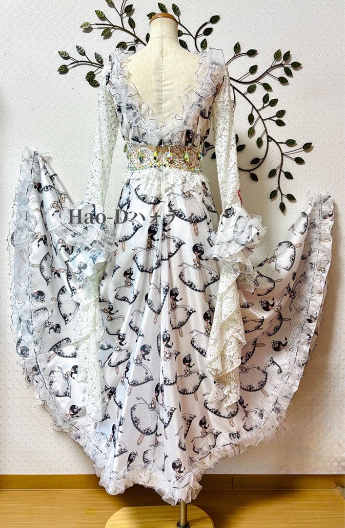 新品★ダンスドレス★スタンダード★社交ダンス★競技会★パーティー★ダンスガール柄