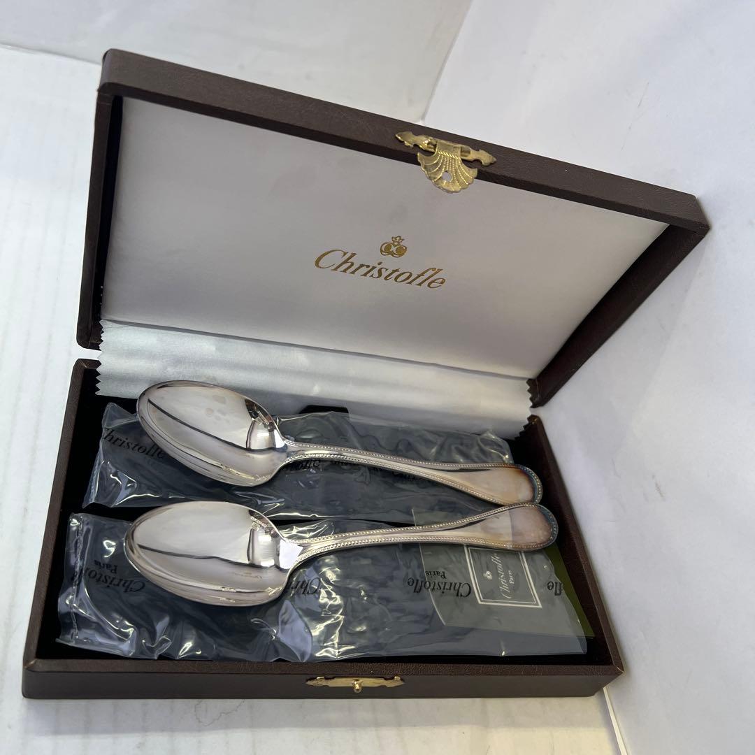 Christofle スプーンセット 2本入り　未開封1開封使用済1