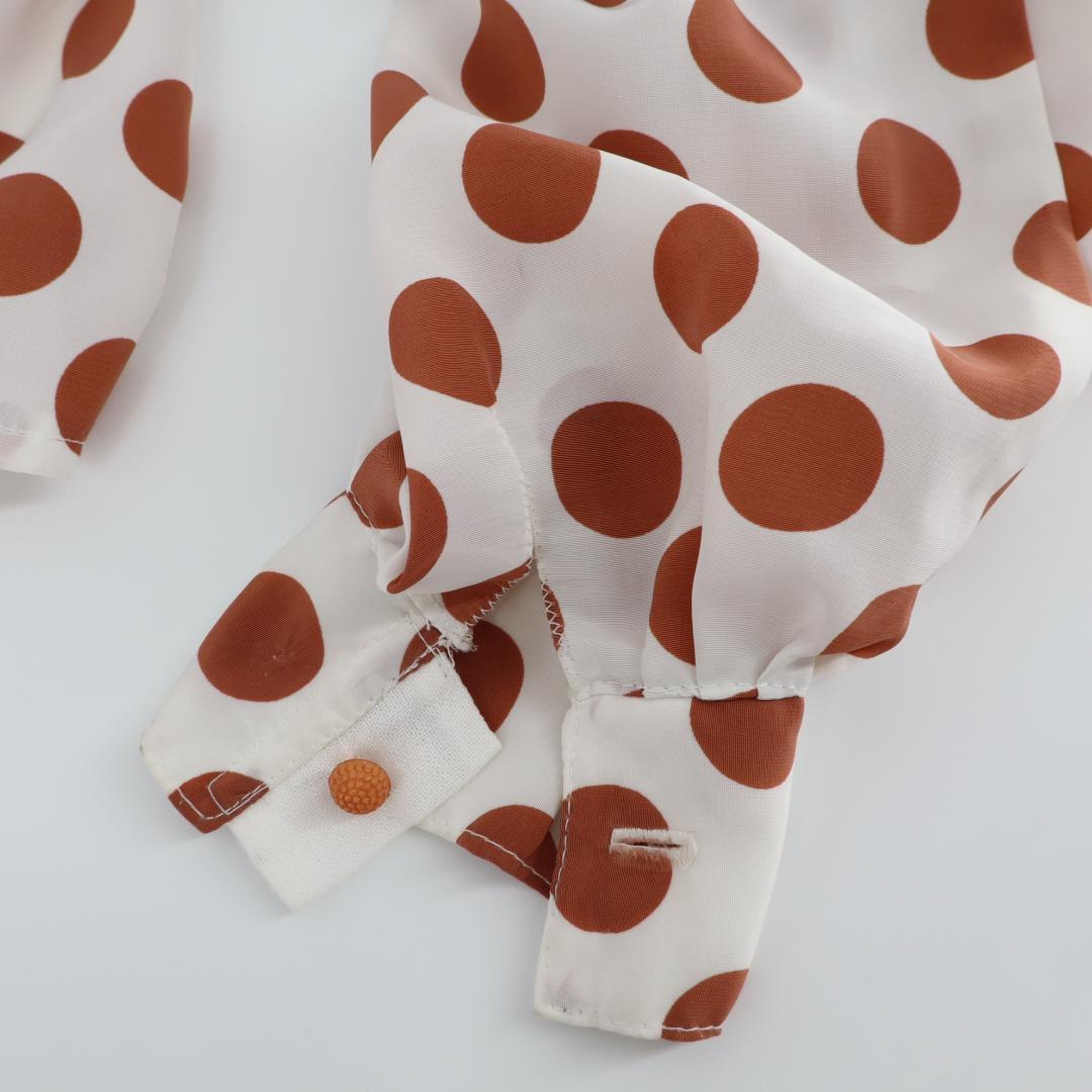 【美品 フラメンコ衣装】キャニオンブラウン×水玉柄 ブラウス ファルダ シージョ