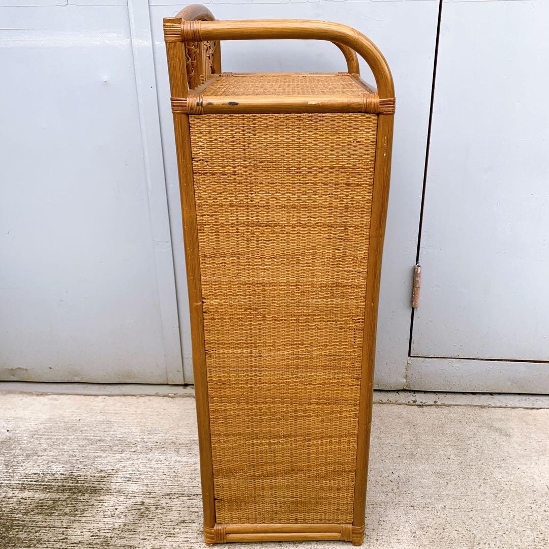 【送料込】KOIZUMI ラタン家具 籐 ラタン チェスト 飾り棚 収納タンス