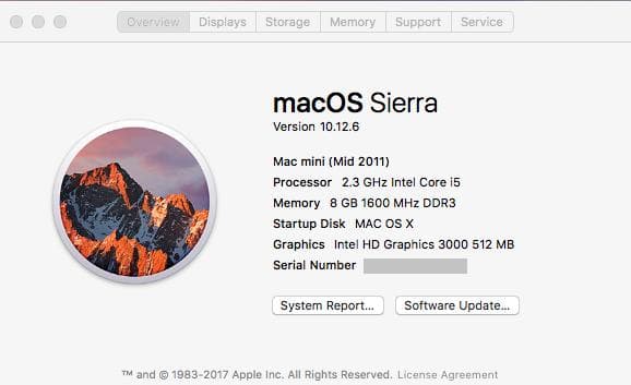 ミニPC Mac mini 2011(Mid) A1371