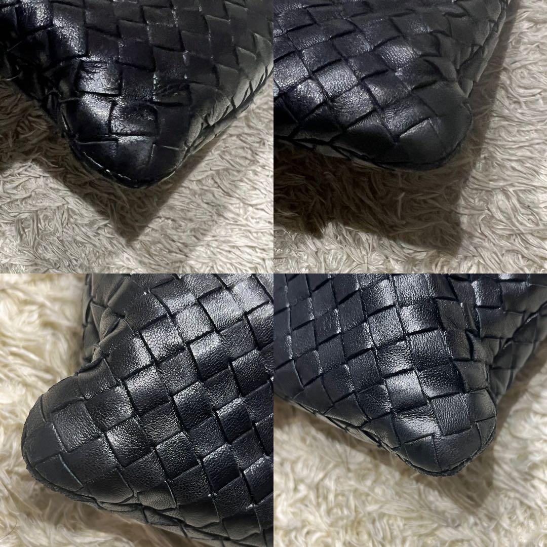 美品✨ボッテガヴェネタ イントレチャート ショルダーバッグ レザー ブラック