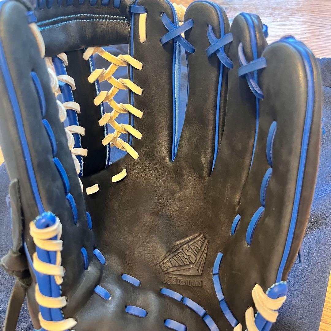 【未使用】Mizuno 軟式用グローブ 青/黒 収納袋付き