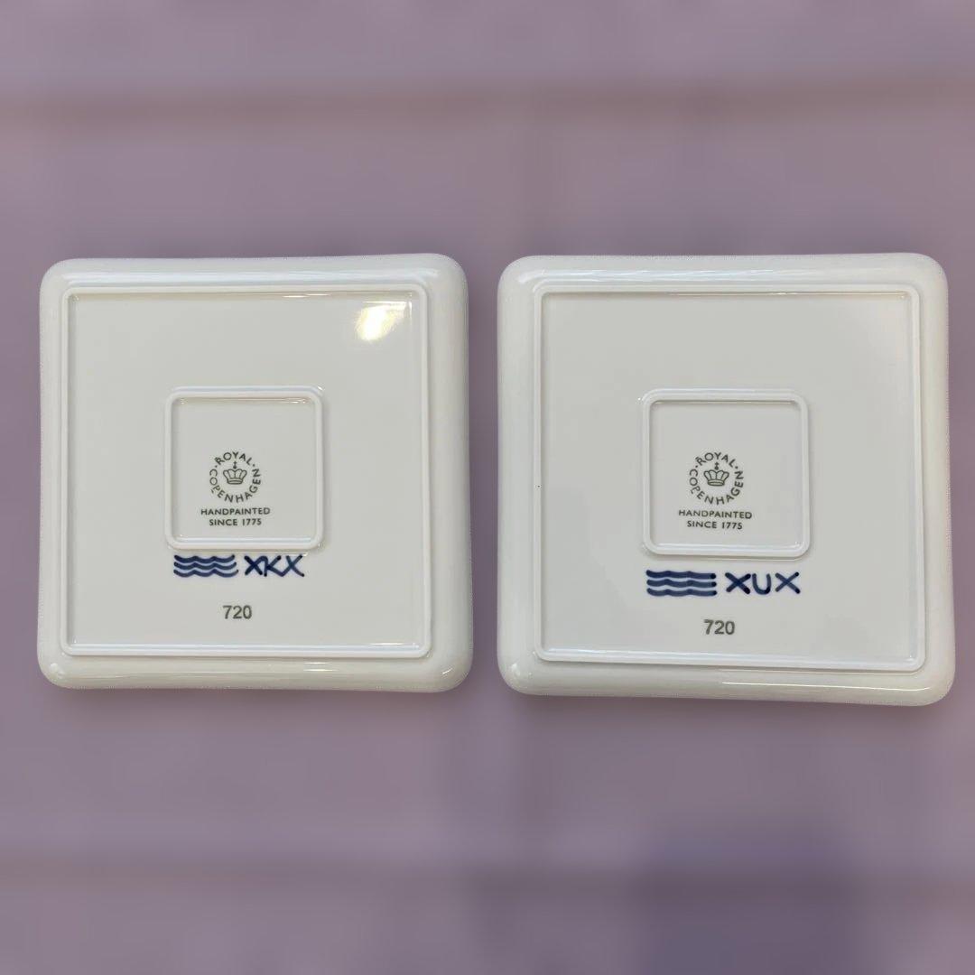 【ロイヤルコペンハーゲン】ブルーフルーテッド　メガ　スクエアプレート　4枚