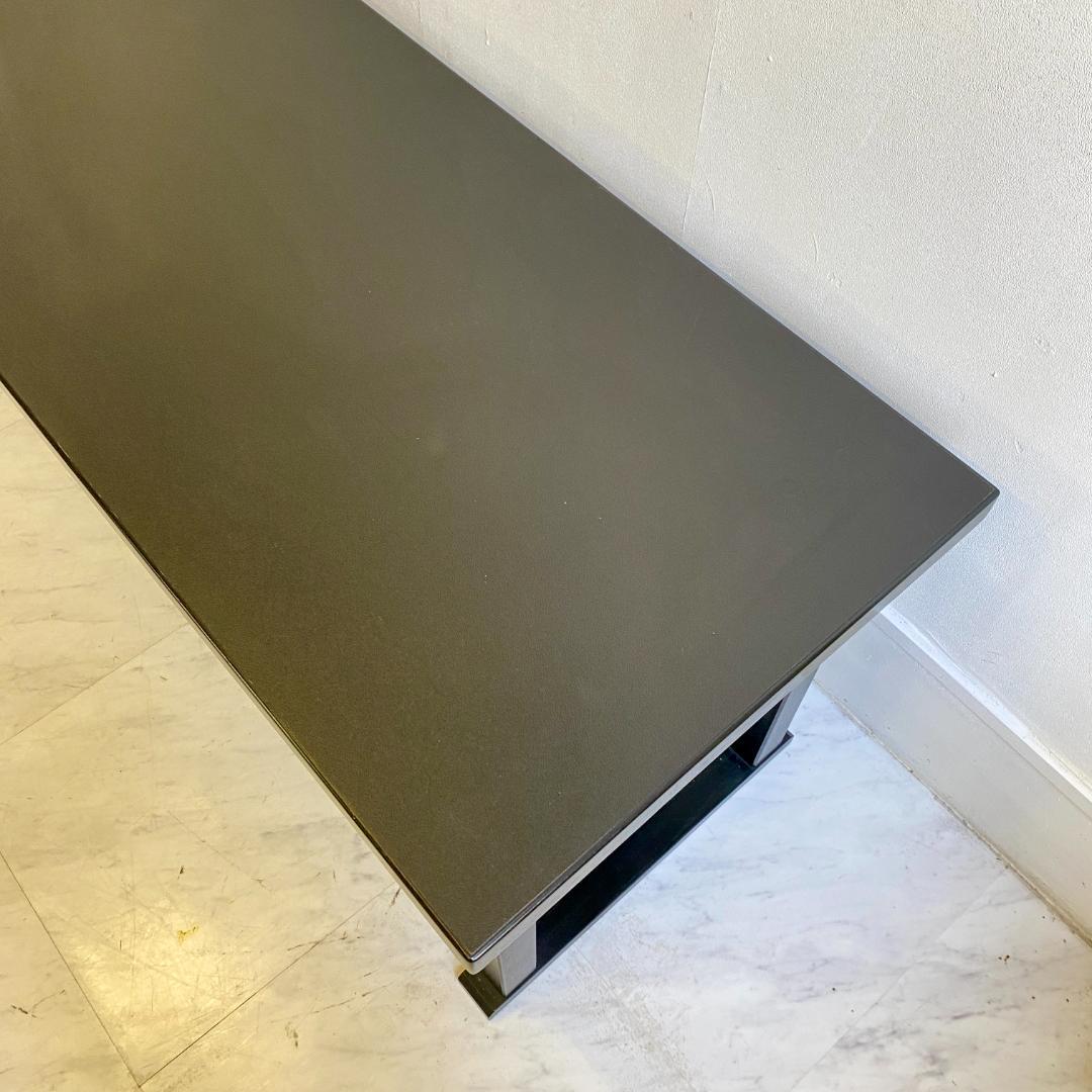 千翔 龍門堂 長テーブル 黒の木製テーブル2台セット 折りたたみ 和室